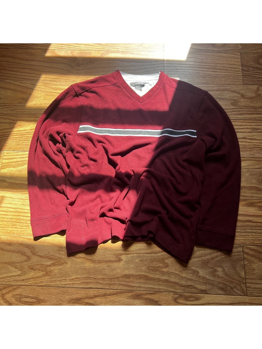 Vintage Y2K Burgundy Surf Layered Look Streetwear Skater Pullover